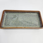 Rectangular jade dish with rounded corners, polished glaze, 19.5 x 10 cm