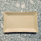 Rectangular ceramic dish in taupe, matte finish, 19 x 11.2 cm
