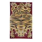 New York Tiger wool rug, hand woven Tibetan style, 107 x 173 cm, styled