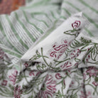 White Blossom reversible cotton table runner