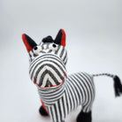 Ziggy the Zebra handwoven cotton soft toy, detail