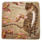 Detail of the hand stitched beading on the Tiger Blossom silk cushion, made in India, zip closure.
