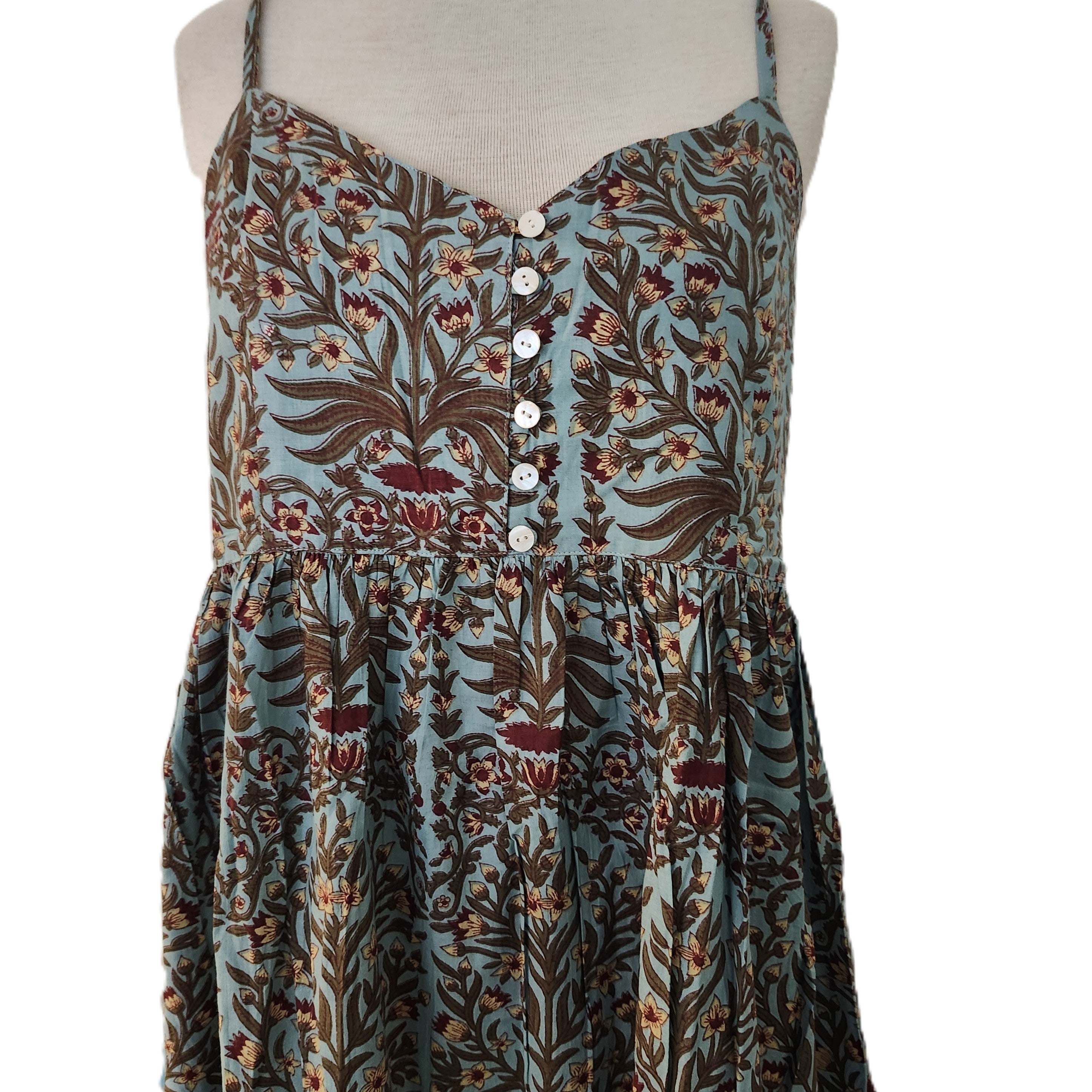 Block-print cotton sundress, Nadia design