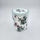 Singapore Toile scented candle with lid, fine bone china, detail