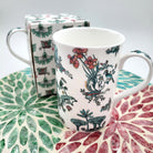 Singapore Toile fine bone china mug, styled view