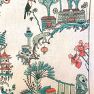 Singapore Toile fine linen tea towel, detail of toile design