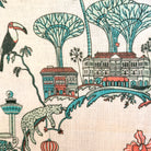 Singapore Toile fine linen tea towel, folded detail