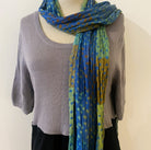 Hand-woven silk Star Diamond scarf in multiple colours, 60 x 180 cm, India