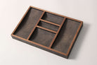 Seal brown faux shagreen valet tray by Forwood Design, 30 x 20 x 3 cm, styled