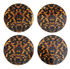 Faux tortoise shell coasters set of 4, styled on a bar tray, Forwood Design