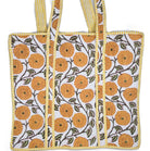 Poppy block-print shopper bag in yellow