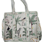 Safari block-print shopper bag in beige