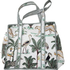 Safari block-print shopper bag in white