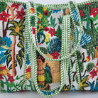 White Frida block-print quilted cotton shopper bag