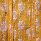 Tiger block-print shopper bag in red and yellow, quilted cotton with contrast lining and interior pocket