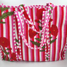 Poppy block-print shopper bag in pink