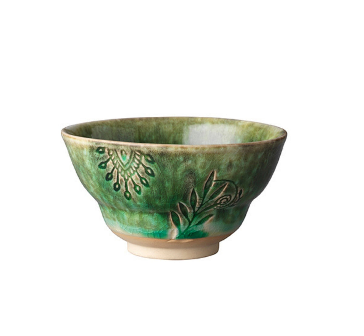 Sthal handleless ceramic cup in seaweed green, white stoneware, 12.5 cm, made in Portugal