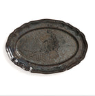 Large oval serving platter in fig, leaf and vine pattern, ceramic, 49 x 32 cm