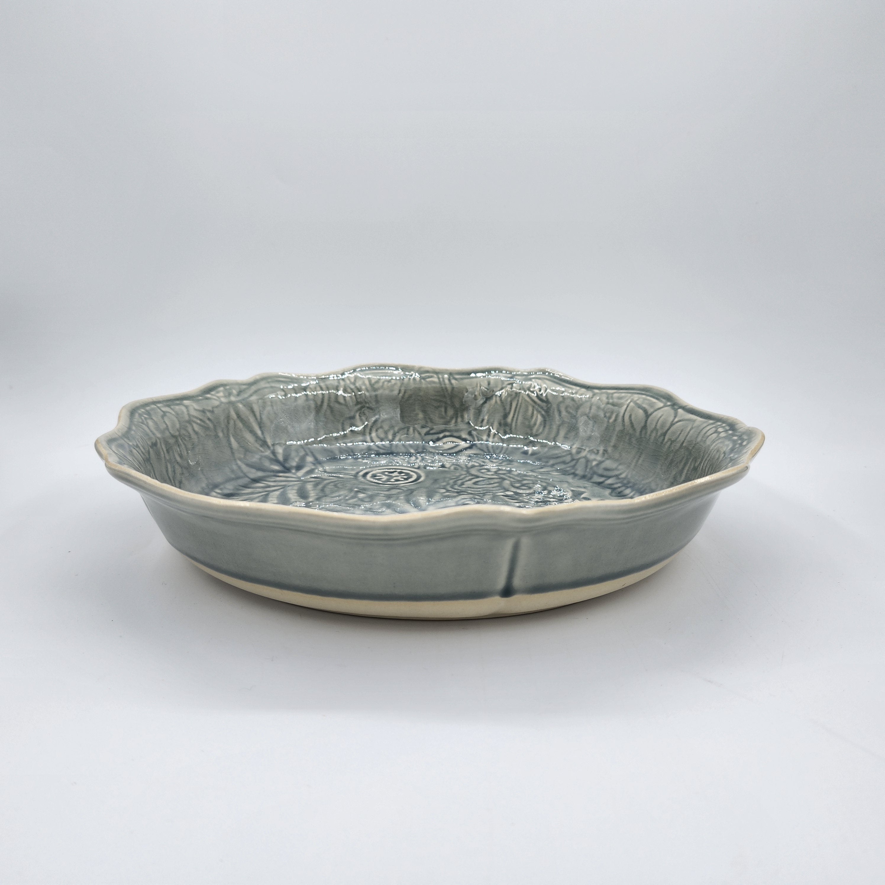 Pie dish in antique-coloured ceramic, Sthal stoneware, 26 cm, made in Portugal