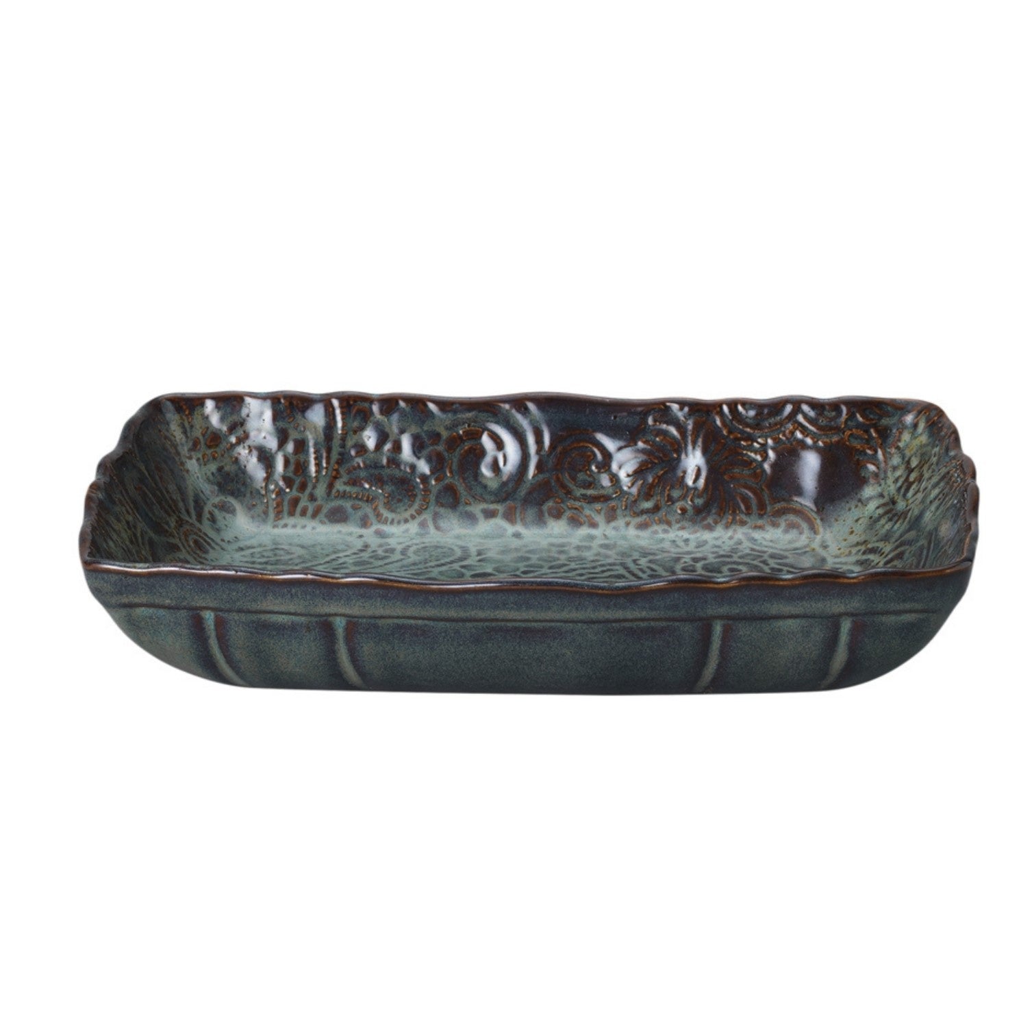 Sthal fig small gratin dish, white stoneware, 35.5cm, made in Portugal