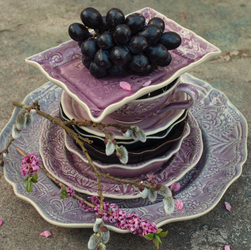 Sthal lavender appetiser plate, 19.5 x 13.5 cm ceramic