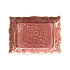 Sthal appetizer plate in old rose ceramic, rectangular, made in Portugal