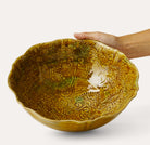 Sthal pineapple serving bowl with scalloped edge, 26cm white stoneware, made in Portugal