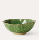 Sthal seaweed serving bowl with scalloped edge, 26cm white stoneware, made in Portugal