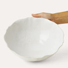 Sthal white serving bowl with scalloped edge, 26cm white stoneware, made in Portugal