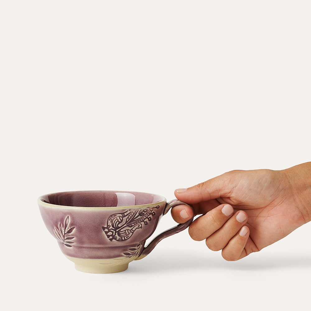 Sthal cup with handle in lavender, 12.5 cm