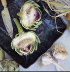 Fig glazed ceramic gratin dish, ovenproof, white stoneware