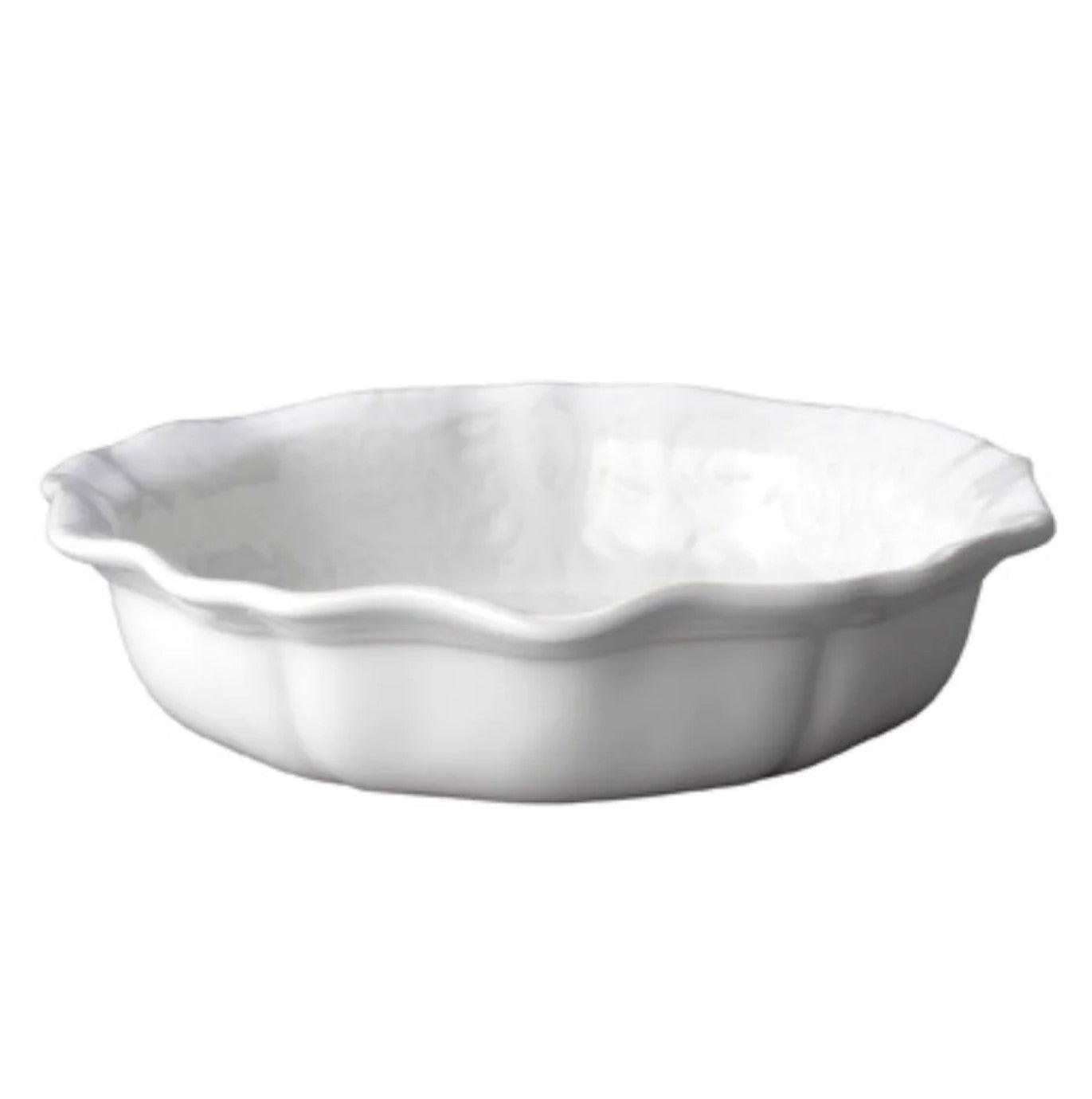 Sthal white scalloped small bowl, stoneware, detail