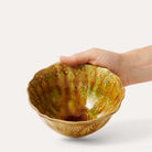 Sthal pineapple soup or rice bowl, scalloped stoneware, detail