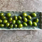 Large appetizer plate in antique, rectangular ceramic, 33.5 x 13.5 cm