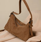 Ceannis brown suede city bag with adjustable leather strap