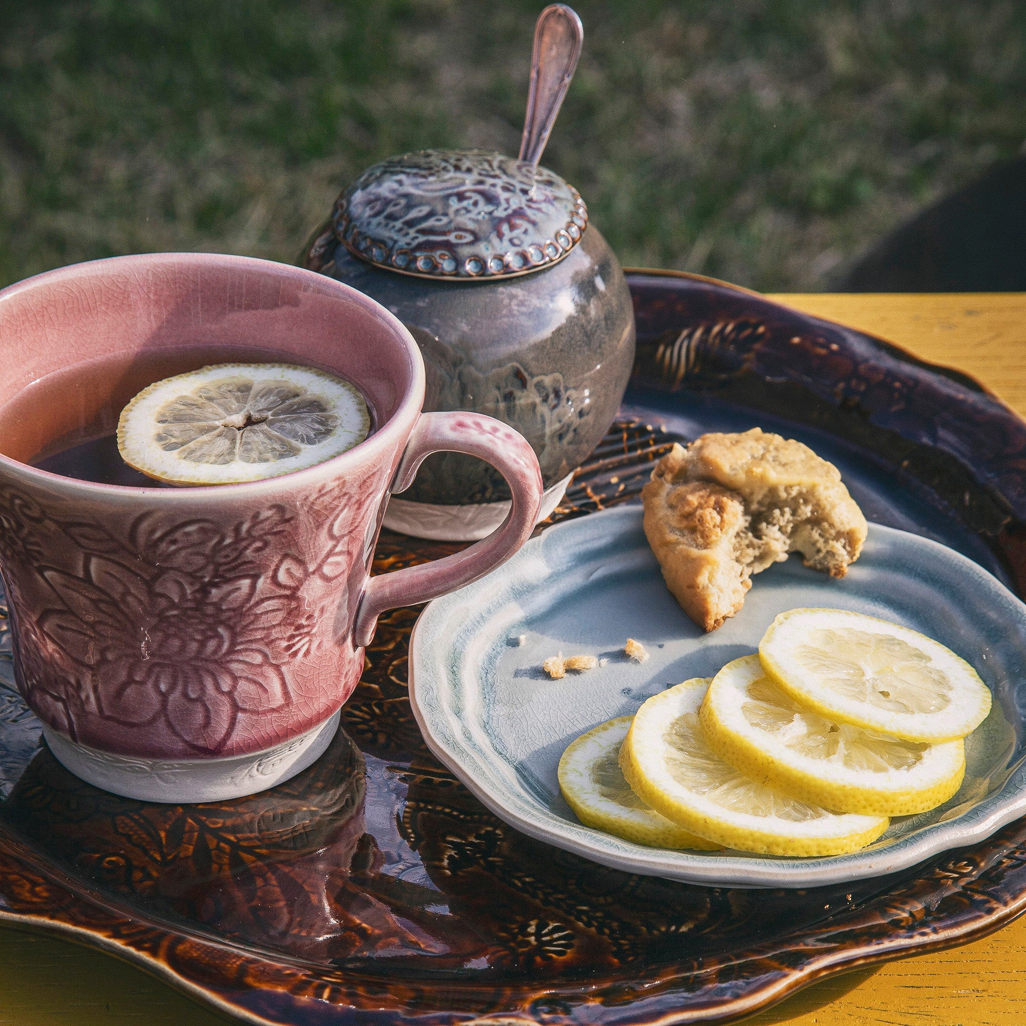 Sthal ceramic sugar bowl, lifestyle view