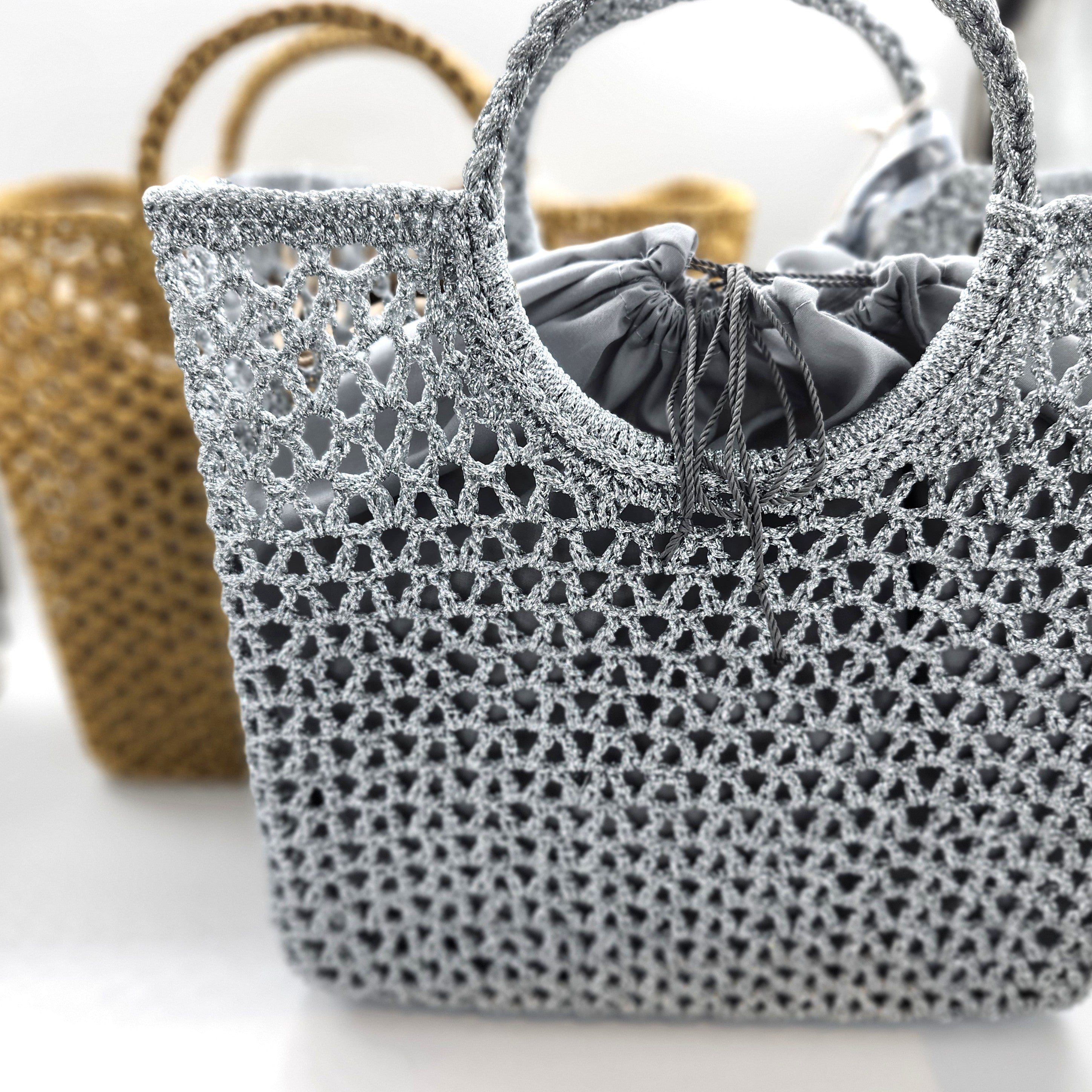Ceannis gold and silver summer baskets, styled