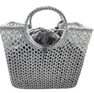 Silver metallic summer basket, Ceannis, detail