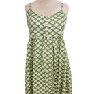 Lotus print cambric cotton sundress in extra small, with a bodice buttoned in mother of pearl, handmade