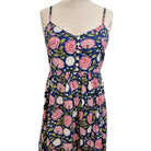 Rosie block print cotton sundress in extra small, with adjustable straps and a loose calf length skirt