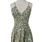 Block printed cotton sundress with V neck and adjustable straps