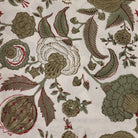 Olive pomegranate block-print cotton tablecloth