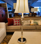 Chrome table lamp, detail