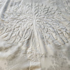 White organza applique bedspread, tree of life design