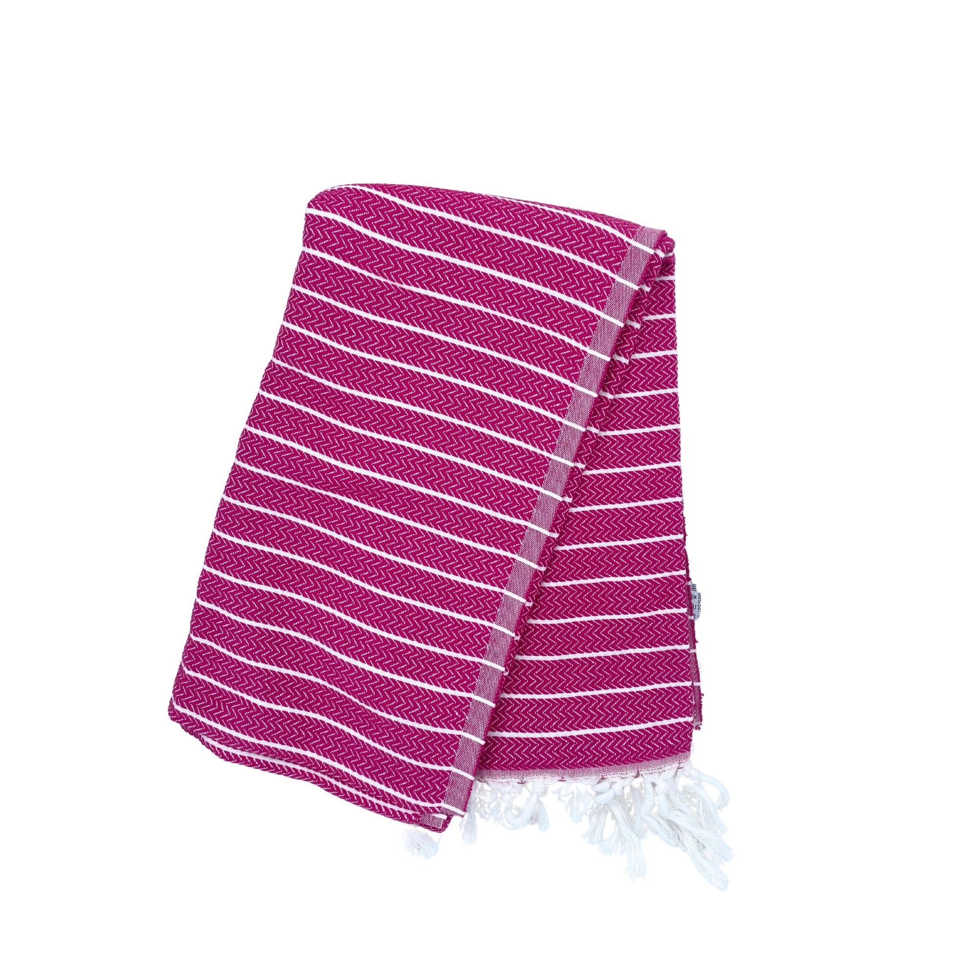 Pink Aktif Turkish beach towel, soft quick-drying cotton, styled