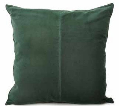 Dark green cotton velvet cushion cover, 50 x 50cm, concealed back zip