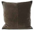 Brown cotton velvet cushion cover, 50 x 50cm, concealed back zip