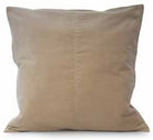 Beige cotton velvet cushion cover, 50 x 50cm, concealed back zip