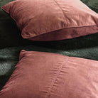Rose cotton velvet cushion cover, 50 x 50cm, concealed back zip