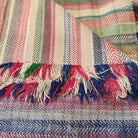 Vintage cotton kantha quilt in faded sun-bleached colours, 200 x 130cm